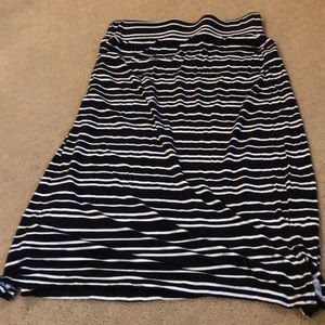 Black and white striped skirt